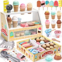 Brinquedo Toyssa Wooden para sorveteria para crianças de 3 a 6 anos Brinquedo Toyssa Wooden para sorveteria para crianças de 3 a 6 anos