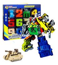 Brinquedo Transformer Educativo Número Veículo Robô Monta Ki 10