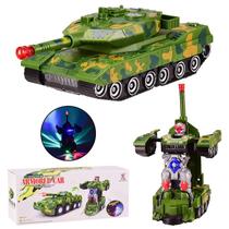 Brinquedo Transformers Carro Vira Robo Com Som E Luz Tanque com pilhas Brinquedo Transformers Carro Vira Robo Com Som E Luz Tanque com pilhas