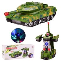 Brinquedo Transformers Carro Vira Robo Com Som E Luz Tanque - M&J VARIEDADES