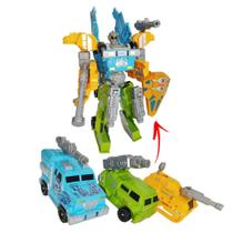 Brinquedo Transformes Robô Tanque + Caminhão + Van - 3 em 1