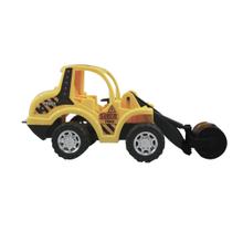 Brinquedo trator de fricção de plástico amarelo 10x23cm