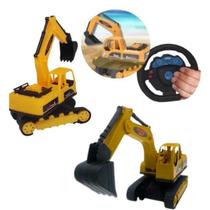 Brinquedo Trator Escavadeira com Controle Remoto Caminhão Truck Infantil com Movimento Realista para Diversão e Criatividade