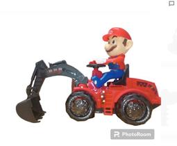 Brinquedo Trator Escavadeira Super Mario Com Luz e Som