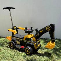 Brinquedo Trator Retroescavadeira Elétrica Carrinho de Passeio Infantil Agro Dia das Crianças Aniversário Menino Menina