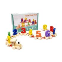 Brinquedo Trem Educativo Dony Toys Madeira c/11pçs SP2145 12168 Brinquedo Trem Educativo Dony Toys Madeira c/11pçs SP2145 12168