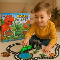 Brinquedo Trem Elétrico Locomotivo Trilho Dinossauros Pista Menino Criança Presente Metrô Animal Brinquedo Trem Elétrico Locomotivo Trilho Dinossauros Pista Menino Criança Presente Metrô Animal