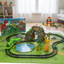 Brinquedo Trem Elétrico Locomotivo Trilho Dos Dinossauros Infantil Dia Crianças Locomoção Brincadeira Interativa