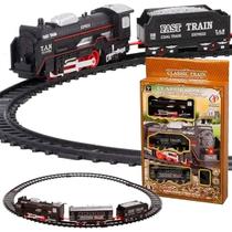 Brinquedo Trem Locomotiva Natal Trilho Elétrico 9pçs 44cm