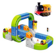 Brinquedo Trem Magnético Infantil Com Blocos De Montar 36pç Trem Recarregavel