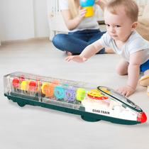 Brinquedo Trenzinho Infantil Musical Colorido Com Trem Com Luzes Som Pilha Plastico Transparente Reforçado Resistente