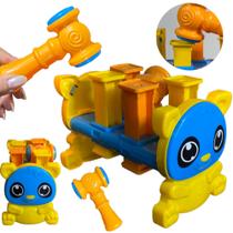 Brinquedo Trenzinho Interativo Mesinha Martelo Sensorial Bebes Presente Educativo