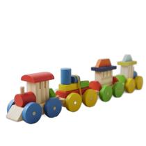 Brinquedo Trenzinho Madeira Multicolorido Artesanal Decorativo 10x45