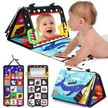 Brinquedo Tummy Time URMYWO preto e branco com espelho de bebê 0-12M