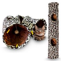 Brinquedo Túnel Interativo Para Gatos De Pelúcia Com Bolinha