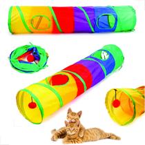 Brinquedo Túnel Para Gatos Dobrável Labirinto Saída Colorido - Brinquedo Pet Gatos