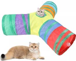 Brinquedo túnel para gatos Y com pelúcias fácil de guardar cachorro