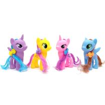Brinquedo Unicórnio e Pony Fashion Coleção com 4 Modelos Brinquedo para Meninas