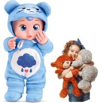 Brinquedo Ursinho Carinhoso Azul Para Criança Presente De Aniversário