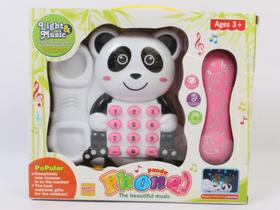 Brinquedo urso panda com luzes e música- rosa