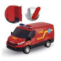 Brinquedo Van Iveco Resgate Miniatura Furgão com Acessórios