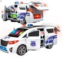 Brinquedo Van Viatura Polícia Com Luzes 3D Sirene Rotação 360 Brinquedo Van Viatura Polícia Com Luzes 3D Sirene Rotação 360