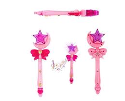 Brinquedo Varinha Mágica Rosa Encantada Luz E Som Fada Brinquedo Varinha Mágica Rosa Encantada Luz E Som Fada