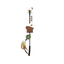 Brinquedo Varinha para Gatos Roda Catnip com Pena Jambo Pet