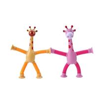 Brinquedo Ventosa Telescópica Girafa com 12 Pop Tubes - Brinquedos Sensoriais para Crianças