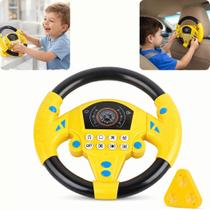 Brinquedo Volante Interativo Musical com Buzina Led Sons e Fixação por Ventosa