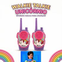 Brinquedo Walkie Talkie Unicórnio Infantil Fofinho Colorido Diversão Mágica com Luzes e Sons Á Pilhas Estimula a Interação e Imaginação das Crianças