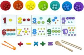 Brinquedo WECHARM KIDS Rainbow Stacking Beads com prancha de 3 a 6 anos