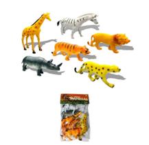 Brinquedo Zoologico Animais Selva Safari Bichos Girafa Onça