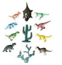 Brinquedos 12 Animal Dinossauros Defrontes Borracha Pequeno