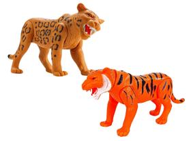 Brinquedos Articulados Onça Pintada e Tigre - 30 cm Brinquedos Articulados Onça Pintada e Tigre - 30 cm