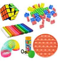 Brinquedos Bloco Montar Popit Massa Modelar Cubo Bolha Sabão Brinquedos Bloco Montar Popit Massa Modelar Cubo Bolha Sabão