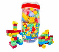 Brinquedos Blocos Montar Infantil Educativo 56 Peças Grandes