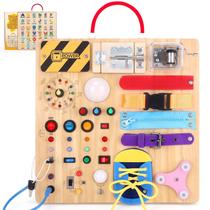 Brinquedos Busy Board Grarain Montessori de 1 a 3 anos com 15 interruptores
