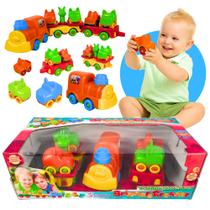Brinquedos Carrinho Trenzinho Educativo Presente Pra Criança Menino 1 Ano