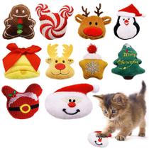 Brinquedos Cat Catnip PAI SENCE Christmas, 10 peças recheadas de pelúcia