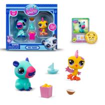 Brinquedos colecionáveis Littlest Pet Shop Pet Pairs, pacote com 2