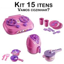 Brinquedos Cozinha Menina Casinha Eletro c Talheres 15pç - Altimar