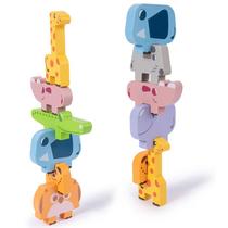 Brinquedos de animais para crianças de 3 a 5 anos de idade menino presentes empilhamento de brinquedos de equilíbrio habilidade motor - animal