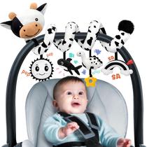 Brinquedos de assento de carro de pelúcia Spiral Baby de 0 a 6 meses com brinquedos pendurados