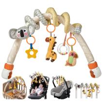 Brinquedos de assento de carro em espiral TUMAMA 2 em 1, carrinho de passeio em arco, brinquedos para pendurar bebês com clipe, ajustável, removível, berço, berço, berço, brinquedos de atividades para bebês 0 3 6 9 12 24 meses