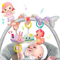 Brinquedos de assento de carro MONSTIME para bebês de 0 a 6 meses com mordedor de música
