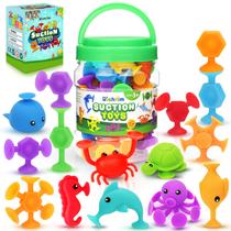 Brinquedos de banho de sucção Richtim 24 Silicone Ocean Animals Kids