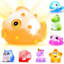 Brinquedos de banho JASNKKONT 8 peças Light Up Floating Rubber Animals Brinquedos de banho JASNKKONT 8 peças Light Up Floating Rubber Animals