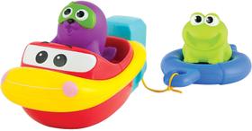 Brinquedos de Banho KiddoLab para Crianças 1-3 - Pull and Go Toy Boat para Acessórios Flutuantes de Playtime piscina - Brinquedos de Banheira para Bebês e Crianças de 1,2,3 anos de idade.