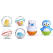 Brinquedos de banho Munchkin Float & Play Bubbles and Bath Bobbers, conjunto de 6 peças Brinquedos de banho Munchkin Float & Play Bubbles and Bath Bobbers, conjunto de 6 peças